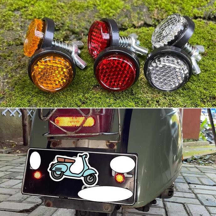 BARU REFLECTOR MATA KUCING PLAT NOMOR MOTOR MOBIL BAUT PLAT VARIASI