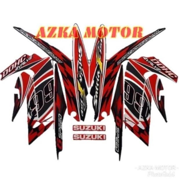 READY STICKER STRIPING SUZUKI SATRIA FU 2012 MERAH HITAM LIST FU BARONG