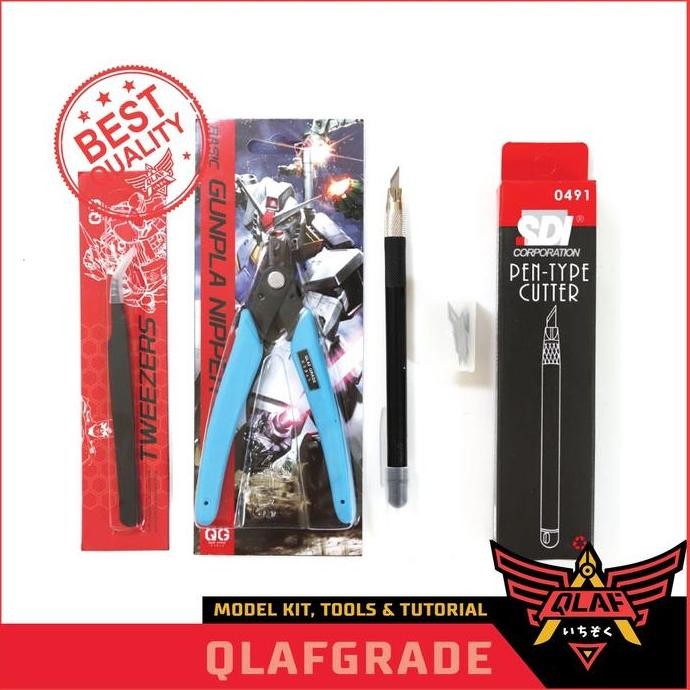 

GUNPLA TOOL SET A ( PINSET / TWEEZER , NIPPER , PEN CUTTER ) ORIGINAL DAN TERPERCAYA