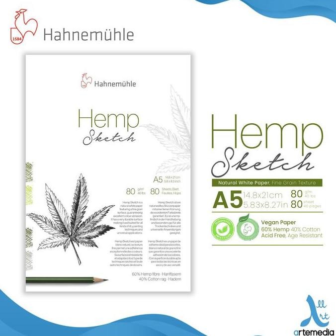 

NEW Hahnemuhle Hemp Sketch Drawing Paper Pad A5 Buku Sketsa Ramah Lingkungan