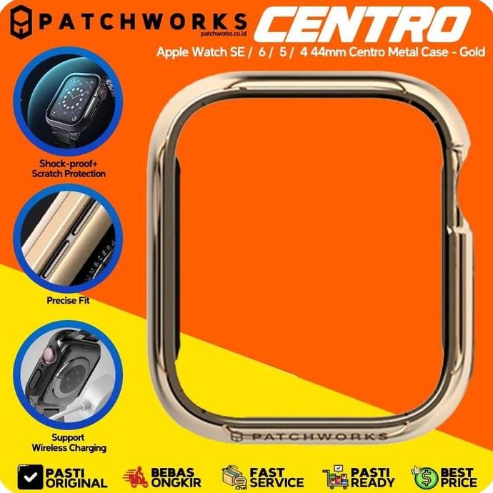 NEW Patchworks Apple Watch SE 6 5 4 44mm Centro Hardcase Anti Crack Gold
