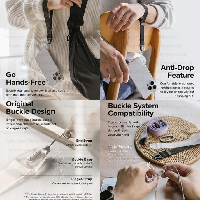 

Ringke Hand Strap Danger Black Tali Gantungan Hp Lanyard Wristband