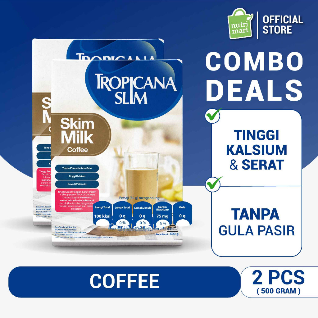 

Twin Pack - Tropicana Slim Susu Skim Coffee 500 gram - Bantu Turunkan Kolesterol