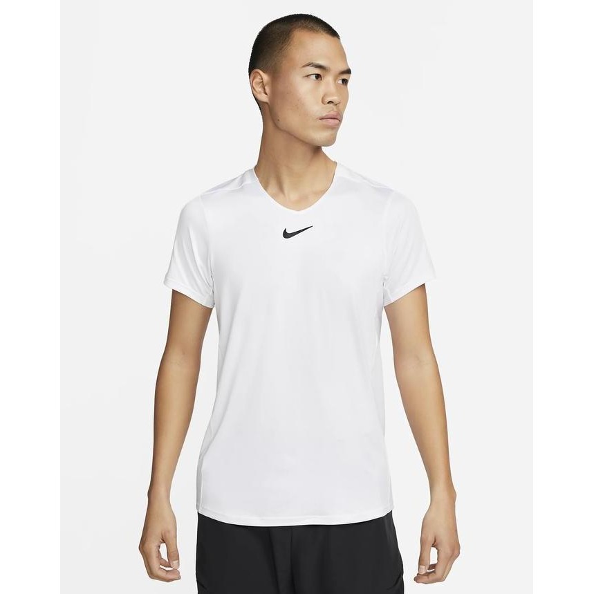 Kaos Tenis Pria Nike Dri-FIT Court Advantage - White