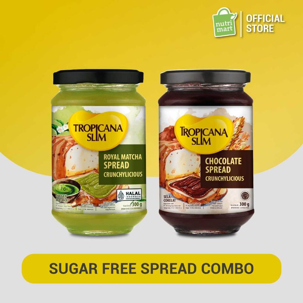 Duo Rasa - Tropicana Slim Royal Matcha Spread 300 g & Tropicana Slim Chocolate Spread 300g