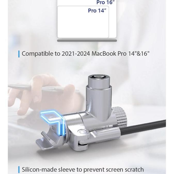 iLock - Macbook Pro Keyed Cable Lock 14inch and 16inch murah