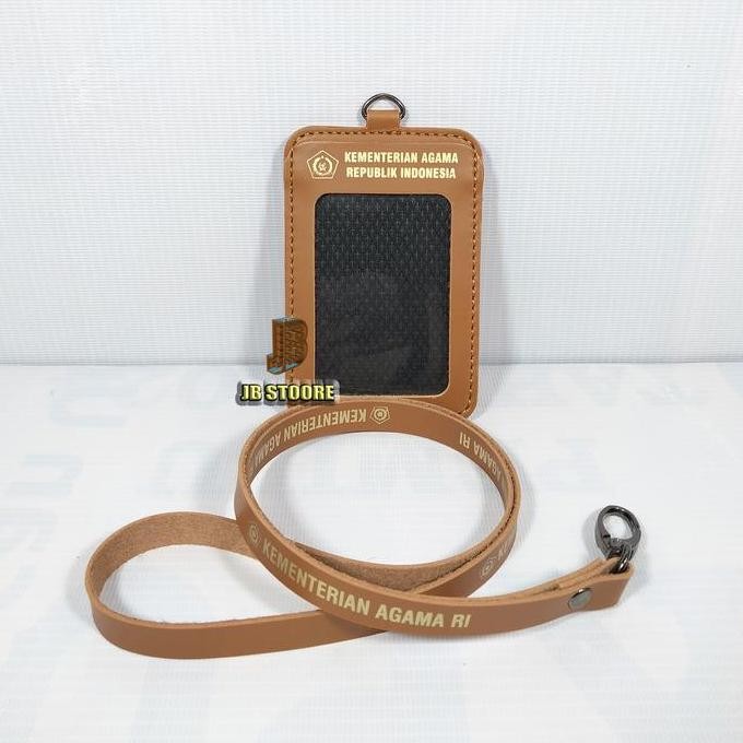 

New Tempat Id Card KEMENAG Kulit / Id Card Holder Kemenag Gantung / nametag kemenag tali kulit