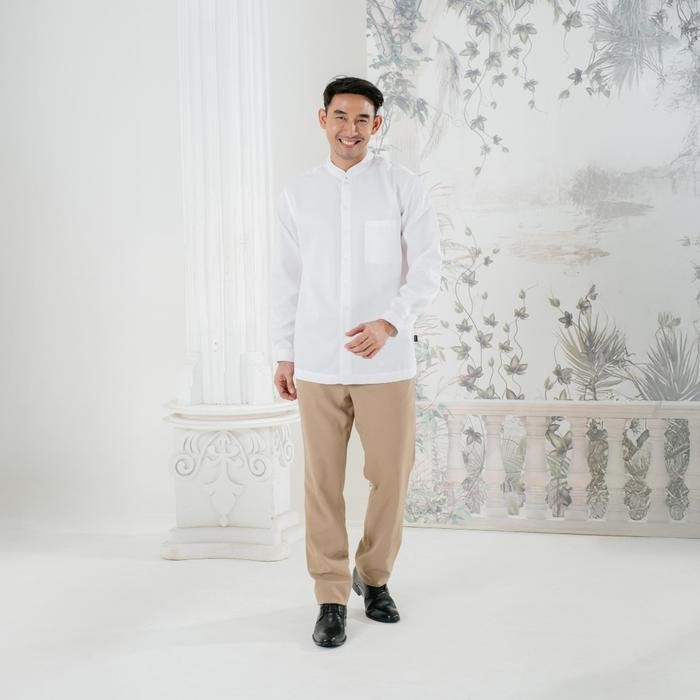 RHS Zoya MONSTERA Menswear - Baju Koko Pria Lengan Panjang - Bahan Premium Dobby Polyester