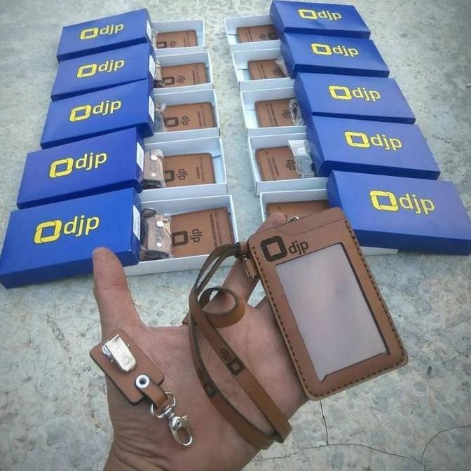 

New Lanyard Kulit DJP - NAME TAG KULIT ASLI LOGO DJP - CUSTOM LOGO & NAMA