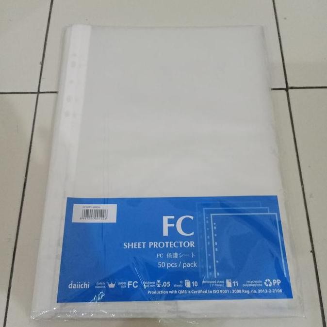 

New Sheet Protector Folio / PP Pocket Daiichi F4 / 1 Pak Isi 50 Pcs