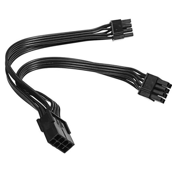 Kabel VGA 8 pin Female to dual 8 pin PCIE (6+2) Male BLACK EDITION murah