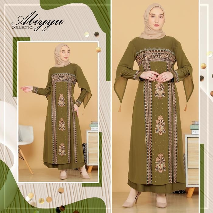 Abiyyuco Ta9021 | Abaya Turkey Mewah Turki Terbaru 2022 Baju Muslim Wanita Hitam Putih Dan Warna Bah