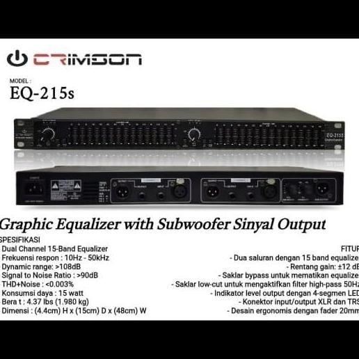 Equalizer Crimson EQ 215S / EQ 215 S / EQ-215S 2channel 15Band Graphic