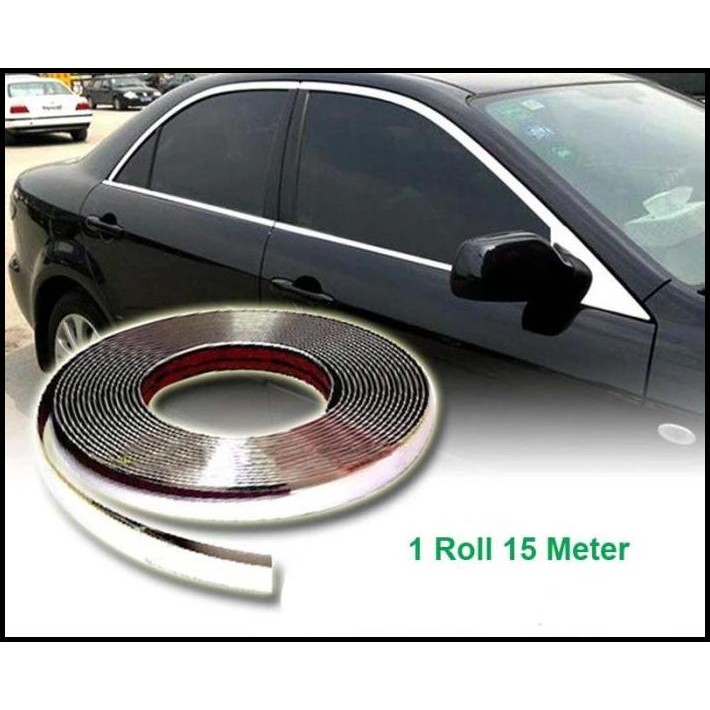 List Lis Chrome Krom Mobil Moulding Trim Body Eksterior 30mm x 15M
