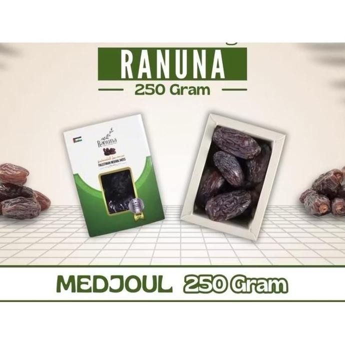 

Kurma Medjoul Raruna Palestine Kurma Jumbo Kemasan Dus 250Gr Organik Premium Makanan Kering Cemilan