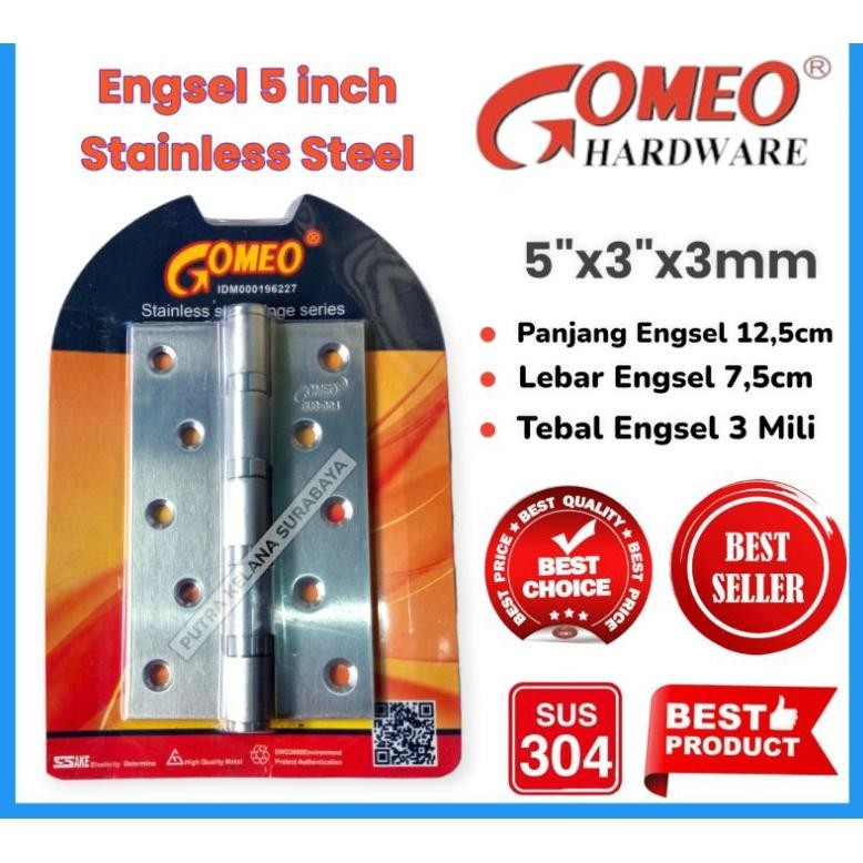 (Terbaru) Engsel Pintu Stainless 5" Gomeo/Engsel Pintu Stainless 5" (Terlaris)
