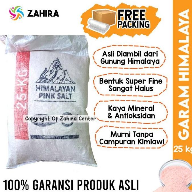 

GARAM HIMALAYA 25KG Kemasan Sak Karung Pink Istimewa Organik Natural Halus Untuk Garam Dapur