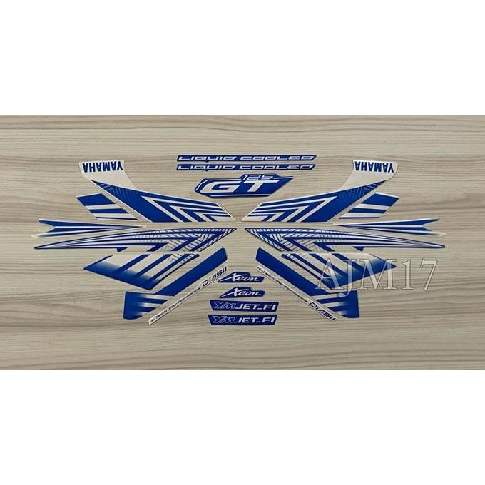 TERLARIS STIKER STRIPING MOTOR XEON GT 2014 BIRU