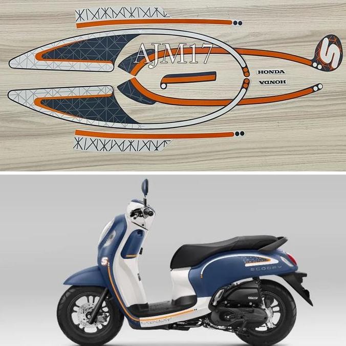 BEST STIKER STRIPING MOTOR SCOOPY 2023 BIRU DOFF FASHION BLUE