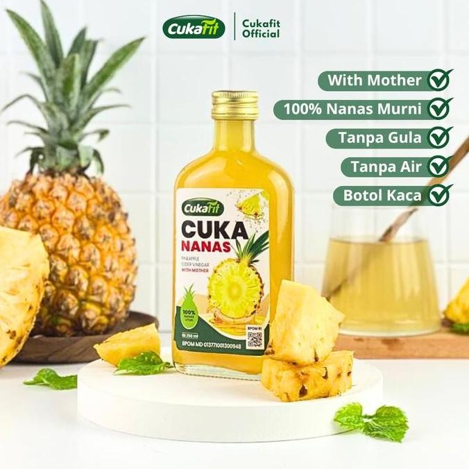 

Cukafit Cuka Nanas With Mother 250ml Botol Kaca Tanpa Campuran Air dan Gula