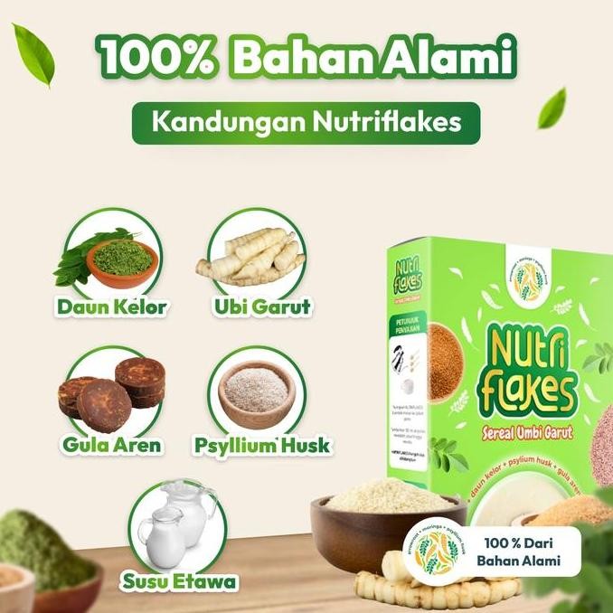 

Nutriflakes 2 Box - Sereal Umbi Garut Resmi Redakan Maag Gerd | Bpom Original Asli