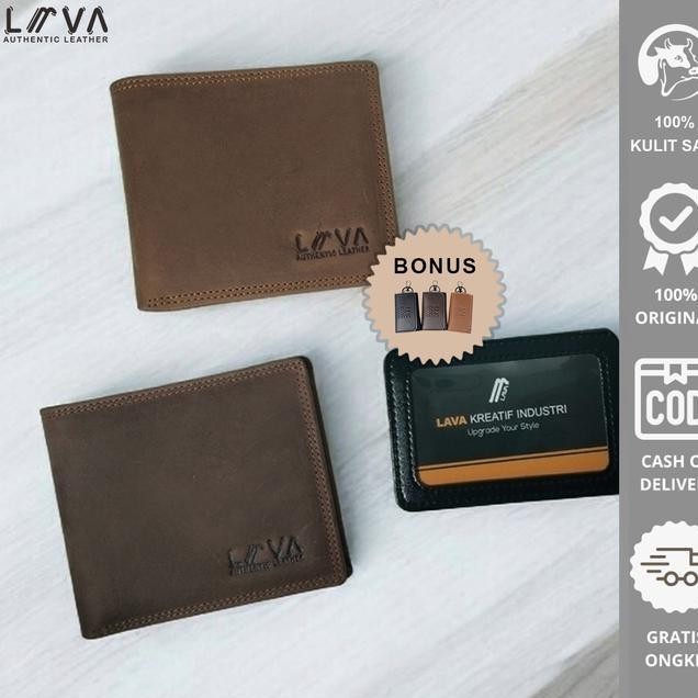Dompet Pria Kulit Sapi Dompet Lipat Lava Aska Wallet Kulit Sapi Crazy Horse 8 Slot Kartu