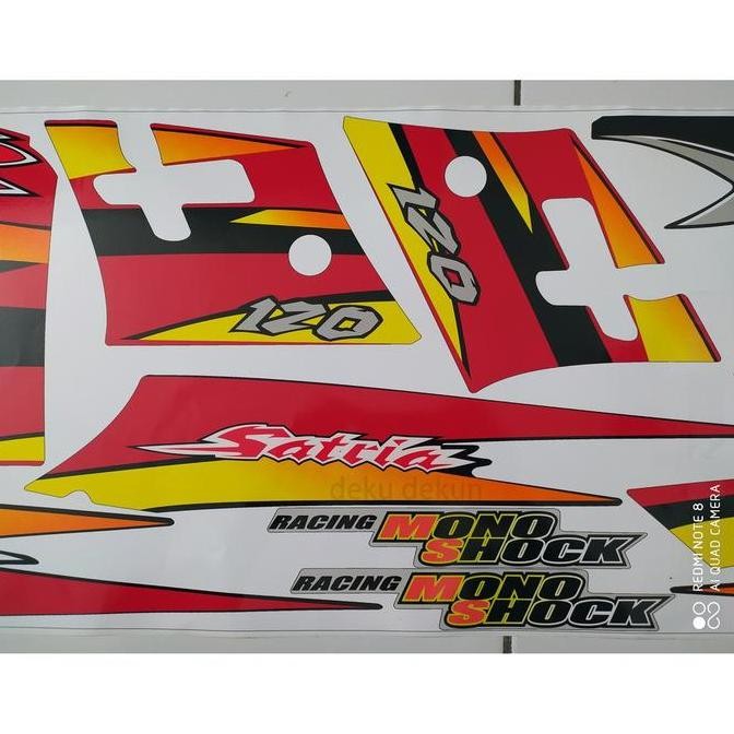 Striping sticker Suzuki Satria Hiu Merah Hitam