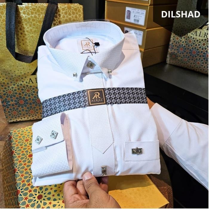 Sg Gamis/ Jubah Pria Katun Premium Semi Woll Lengan Manset Kerah Kemeja + Alraz Jubah Ekslusif Desai