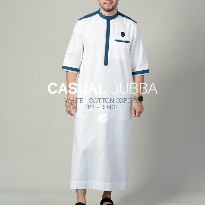 Sg Samase Jubah Casual R043 Lengan 3/4 Cotton Oxford