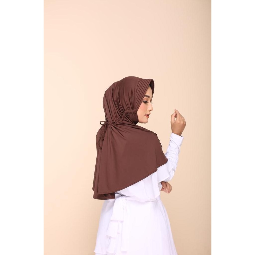 HIJAB INSTAN ELZATTA ZARIA SAHARA L BERGO POLOS PANJANG SERUT BELAKANG