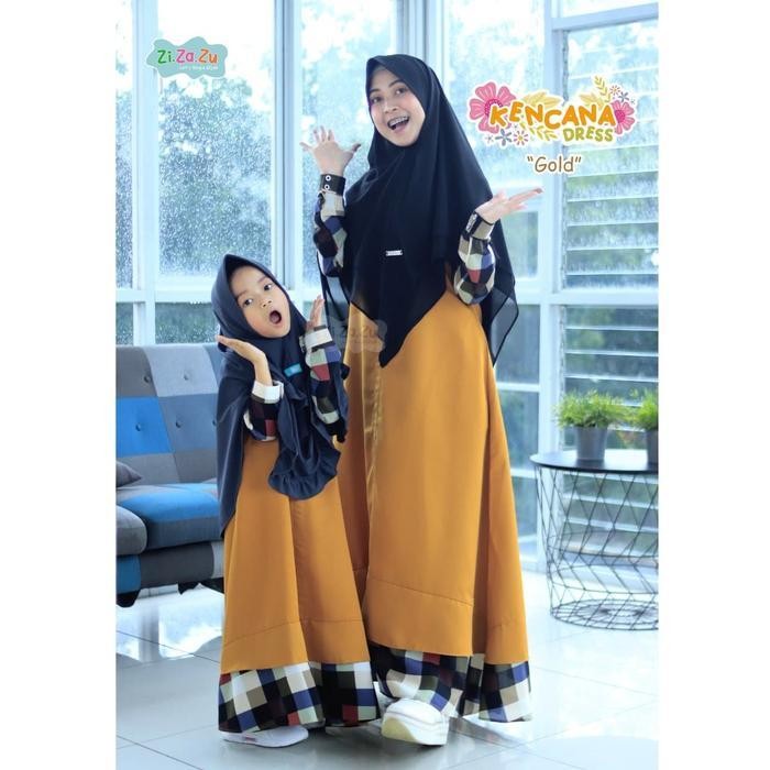 Bsh Baju Gamis Dress Wanita Syari Couple Ibu Dan Anak Kencana By Zizazu