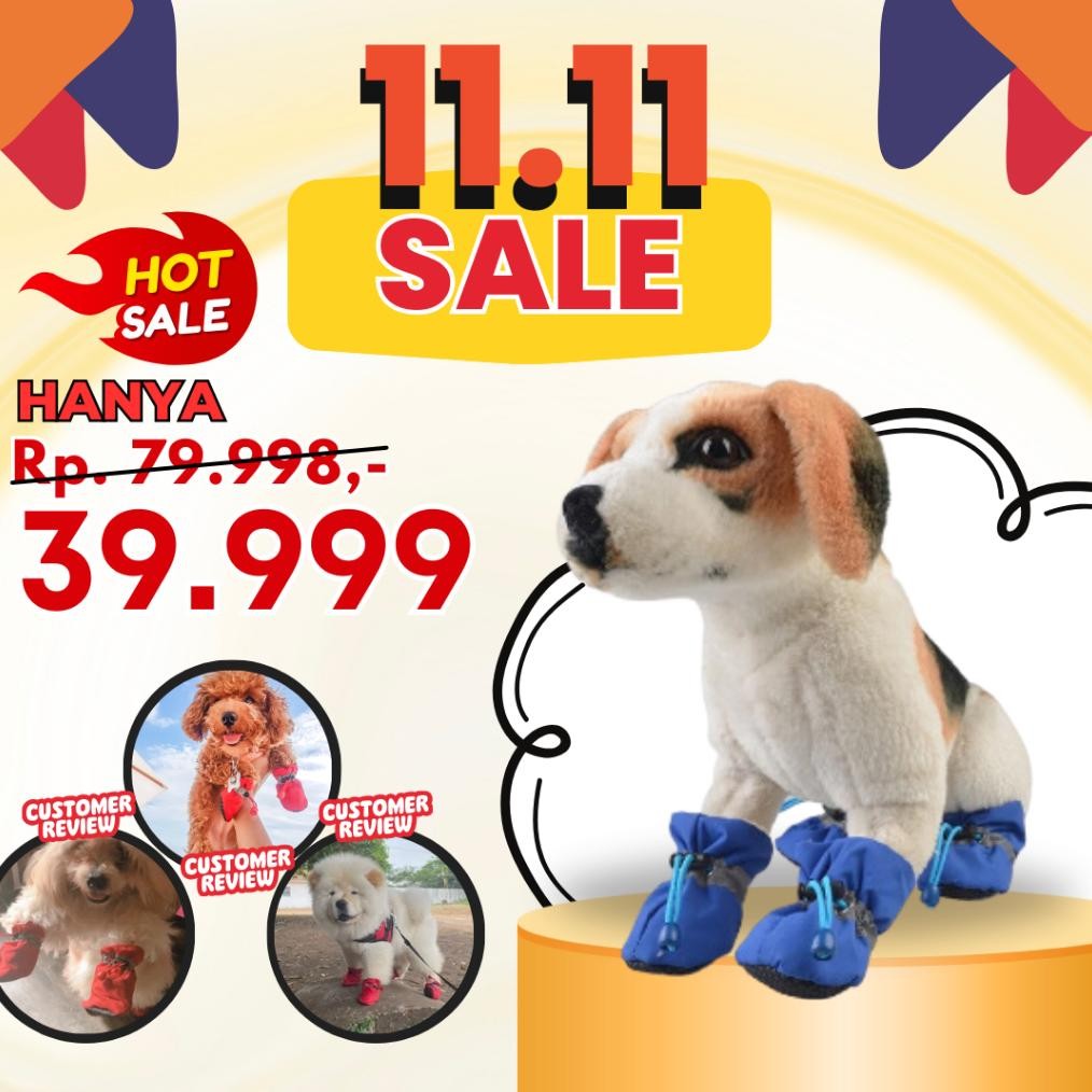 (Terbaru) Sepatu Anjing Kucing " WATERPROOF BOOTS" Dog Cat Shoes (Terlaris)