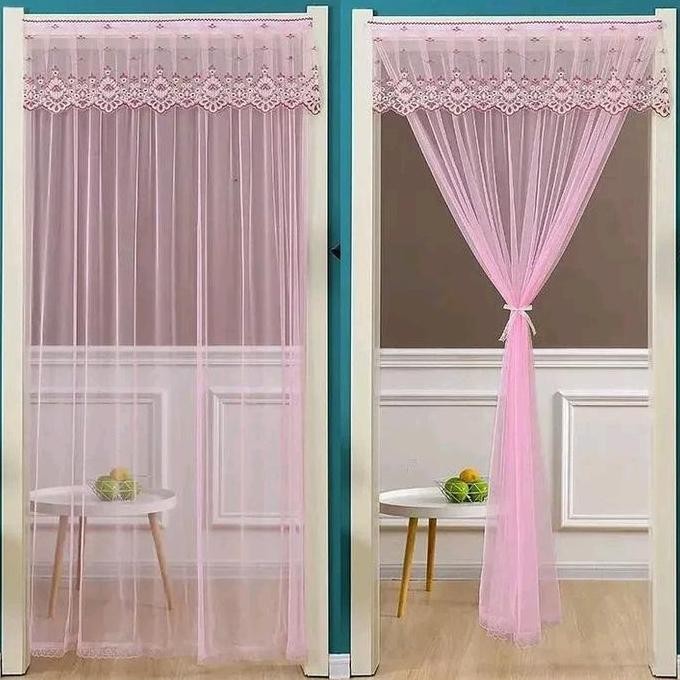 Hordeng Tirai Pintu Kamar Anti Nyamuk Renda Kain Jaring Halus