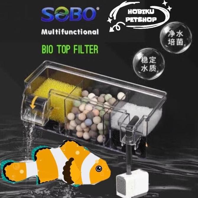 Bio Top Filter Box Filter SOBO AMARA Lengkap Dengan Mesin dan Media Filter Langsung Pakai