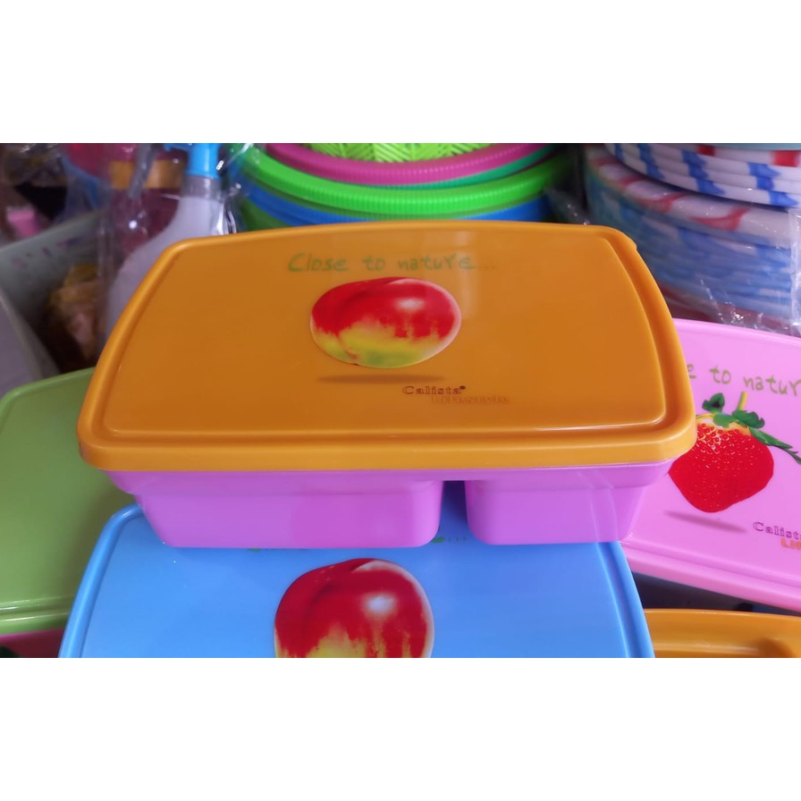 KOTAK MAKAN LUNCH BOX TEPAK MAKAN CALISTA SEGI SEKAT 3 KARAKTER