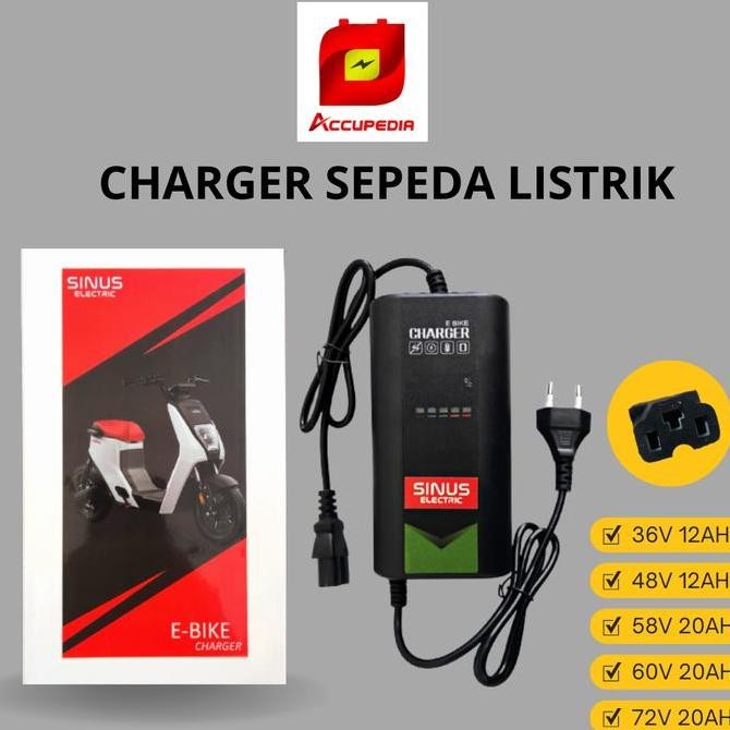Charger Aki Battery Sepeda Listrik 36V 12Ah - 48V 12Ah