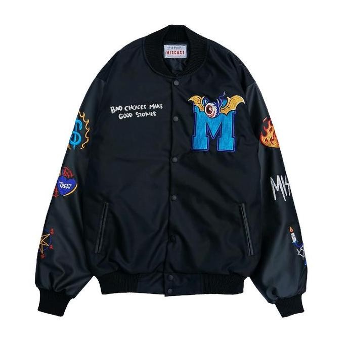 Miscast Varsity Jaket Vintage Hecate Black Distro Waterproof Parka Bandung Keren Casual