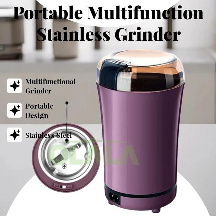 Mesin Blender Chopper Bubuk Pengiling Kopi Cabe Beras Kacang Biji Portable Multifungsi Stainless Den