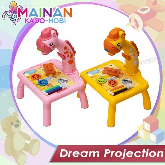 HADIAH ULANG TAHUN MAINAN EDUKASI ANAK MEJA BELAJAR PROYEKTOR ADA LAMPU KARAKTER LUCU
