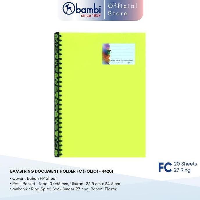 

Original Bambi Dokumen Folder Folio Document Pocket Display Book Warna Original