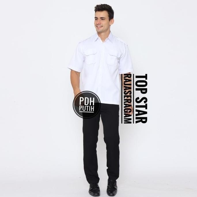 Baju Seragam Kemeja Putih Pns Pria Hem Putih Asn Atasan Putih Pdh Baju Putih Pns Formal