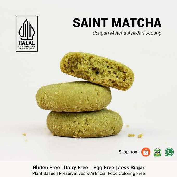 

Butter Cookies Premium - Gluten Free Tanpa Susu Tanpa Telur Rendah Gula Plant Base - Saint Matcha
