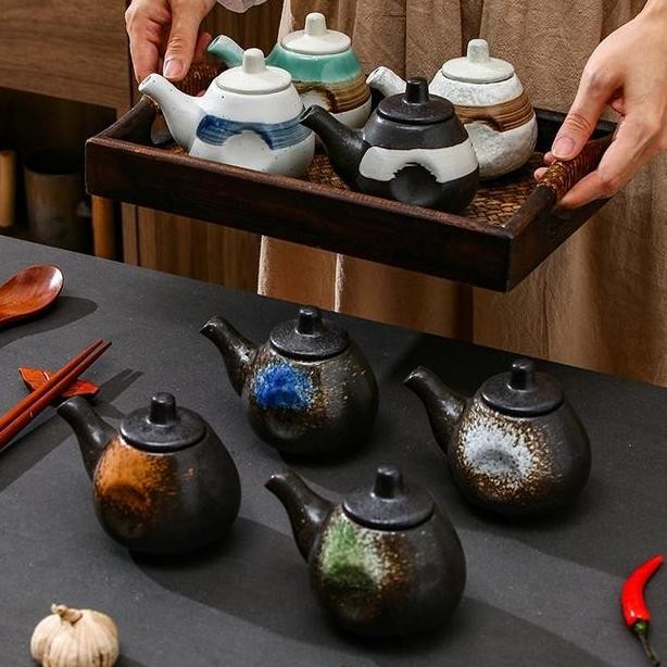 

Bla Series Japanese Round Soy Sauce Bottle Botol Keramik Ceramic Dispenser Kecap Shoyu Sushi Jepang Restaurant Restoran Izakaya