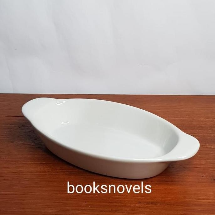 Mangkok Banana Split Bowl Dish Keramik Siera Putih Porcelain Oval Saji