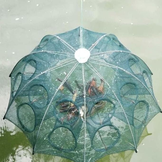 Original Jaring Jala Perangkap Ikan 16 Lubang Jebakan Udang Kepiting Pancing Lipat