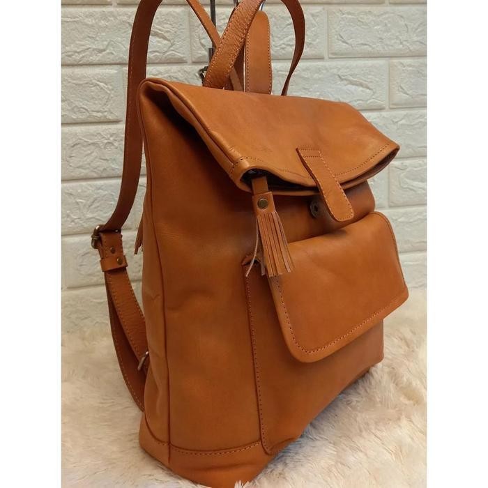 Backpack Tas Ransel Kulit Sapi Asli - Tas Punggung Leather Bag -Tas Pria Tas Wanita Kerajinan Jogja