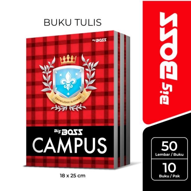 

Siap Kirim Buku Tulis Big Boss Campus Boxy/Maxy 50 Lembar 1 Pack Isi 10 Buku