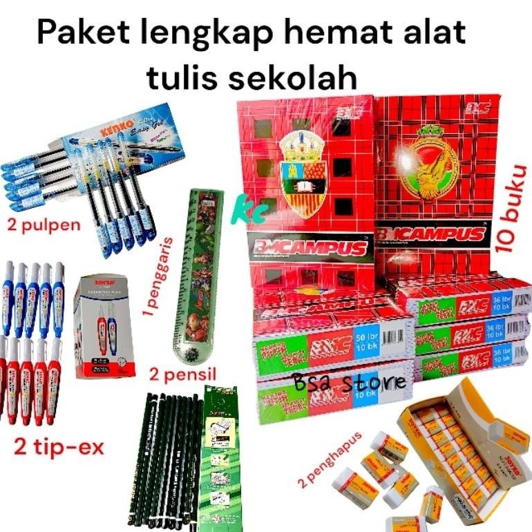 

Siap Kirim Paket Buku Tulis BMCAMPUS 36 & 50 Lembar 10 Buku + 2 Pulpen + Tipe-X + Pensil + Penggaris