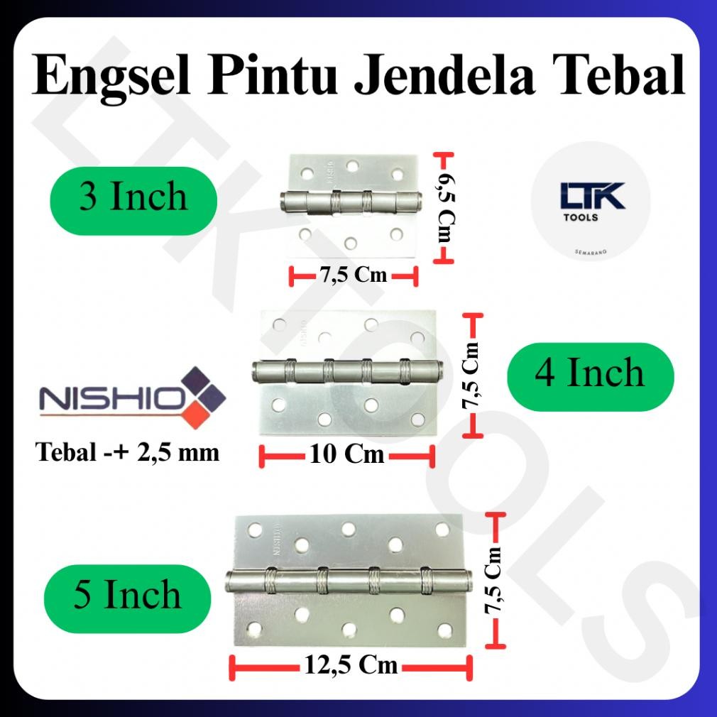 (Terbaru) Engsel Tebal Pintu Jendela/ Engsel Merek Nishio (Terlaris)