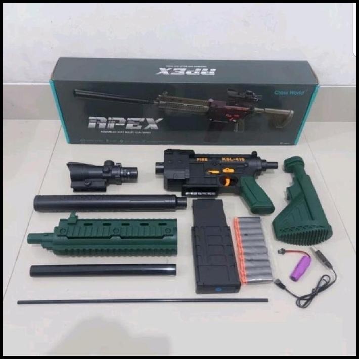 Mainan Nerf Otomatis - Mainan Nerf Soft Bullet Otomatis Tembakan Toy Anak